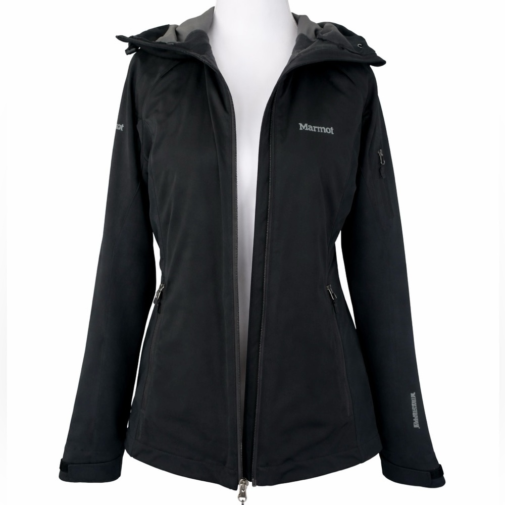 Marmot Windstopper Jacket Womens Small Black Hooded Softshell - Picture 6 of 8